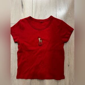 Brandy Melville John Galt Red Baby Tshirt